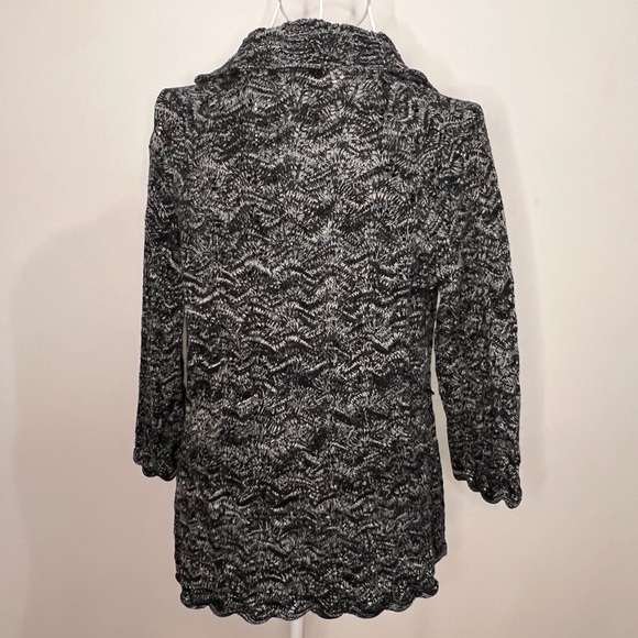 SOLD 1/28 Willi Smith Black & White Open Knit Cardigan - Picture 8 of 12